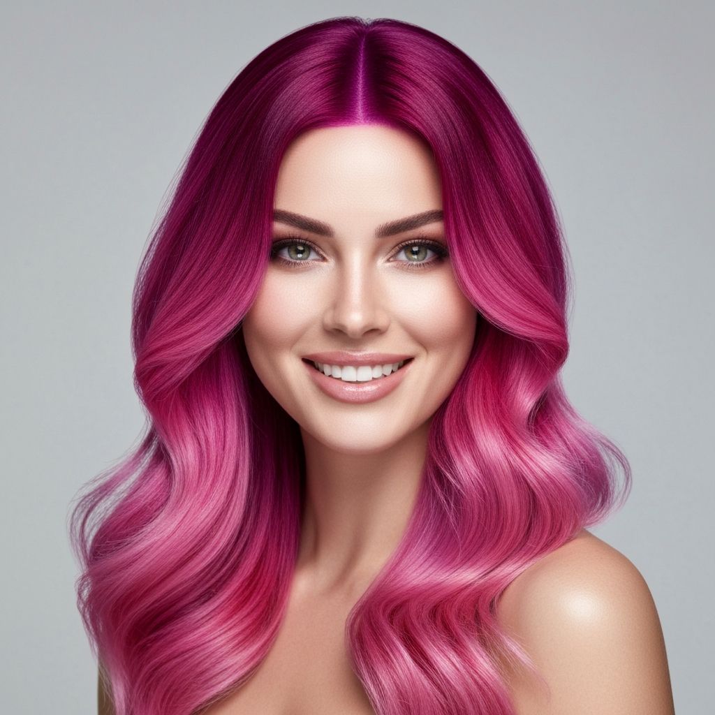 Pink ombre hair gradient